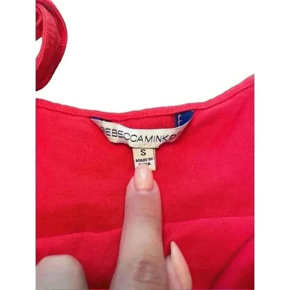 Rebecca Minkoff Red Cold Shoulder Ruffle Midi Dress Size Small - Picture 6 of 10